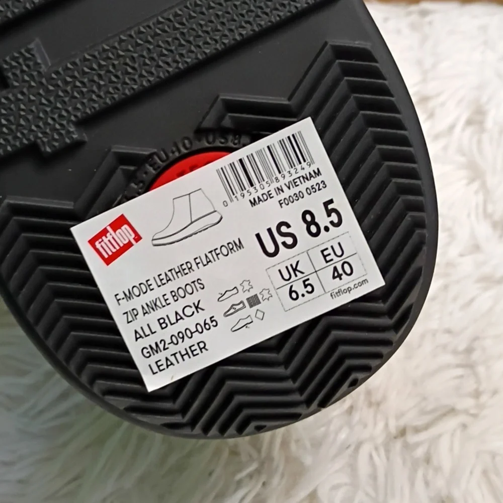 Fitflop F-Mode Leather Platform Zip Ankle Boots Women's Sz 8.5  EU 40 🆕 - Picture 7 of 11